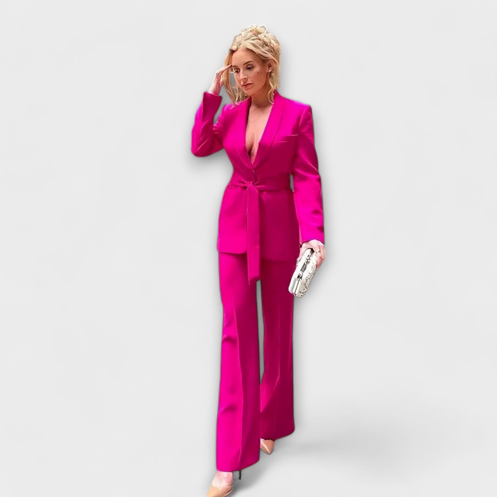 SOFIA Elegante – Chiara – Giacca con Cintura e Pantaloni Aderenti