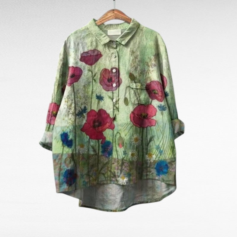 Blusa Elegante – Emma – Scollatura e Maniche Lunghe