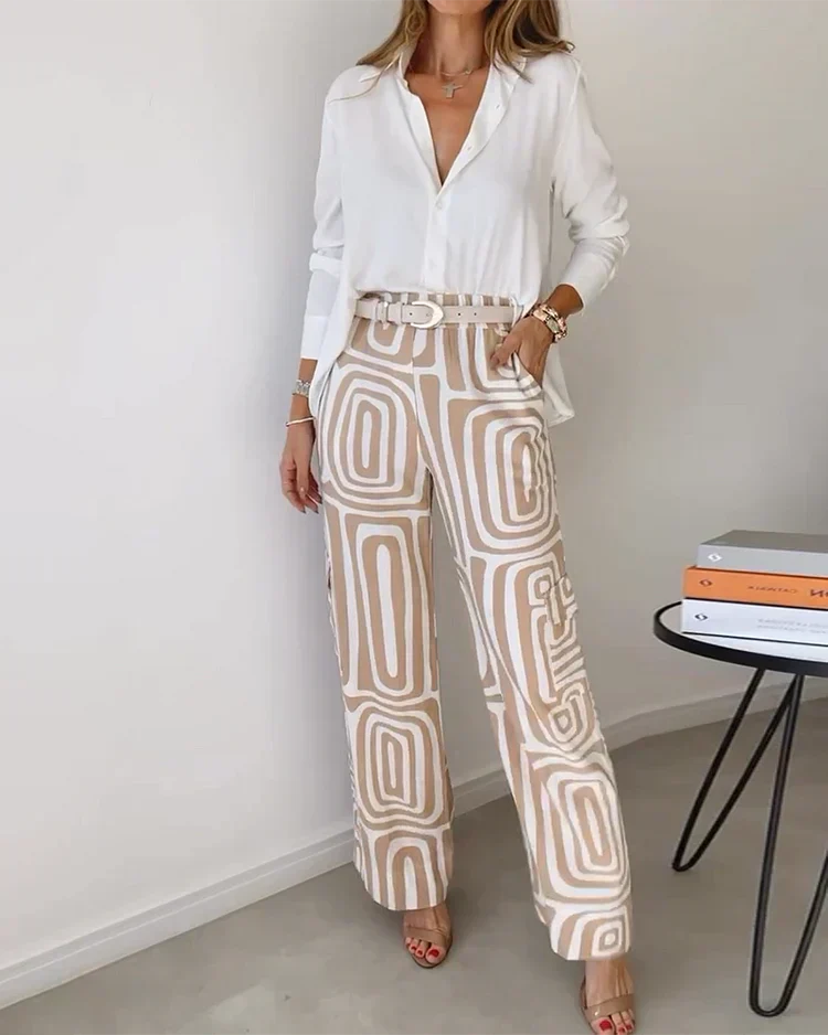 Completo Elegante – Giorgia – Stampa Geometrica Moderna
