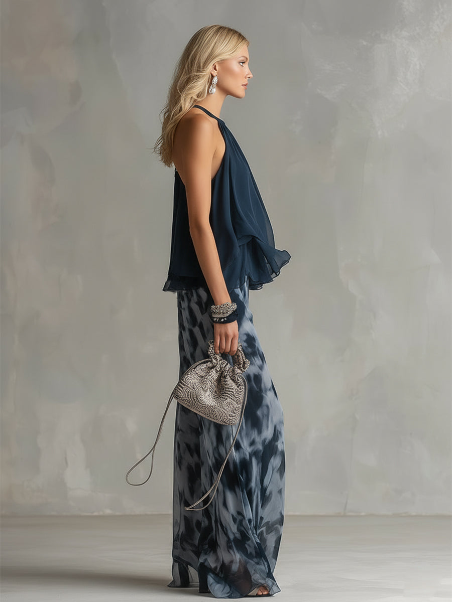 Completo Elegante – Chiara – Chiffon Fluente Stampato