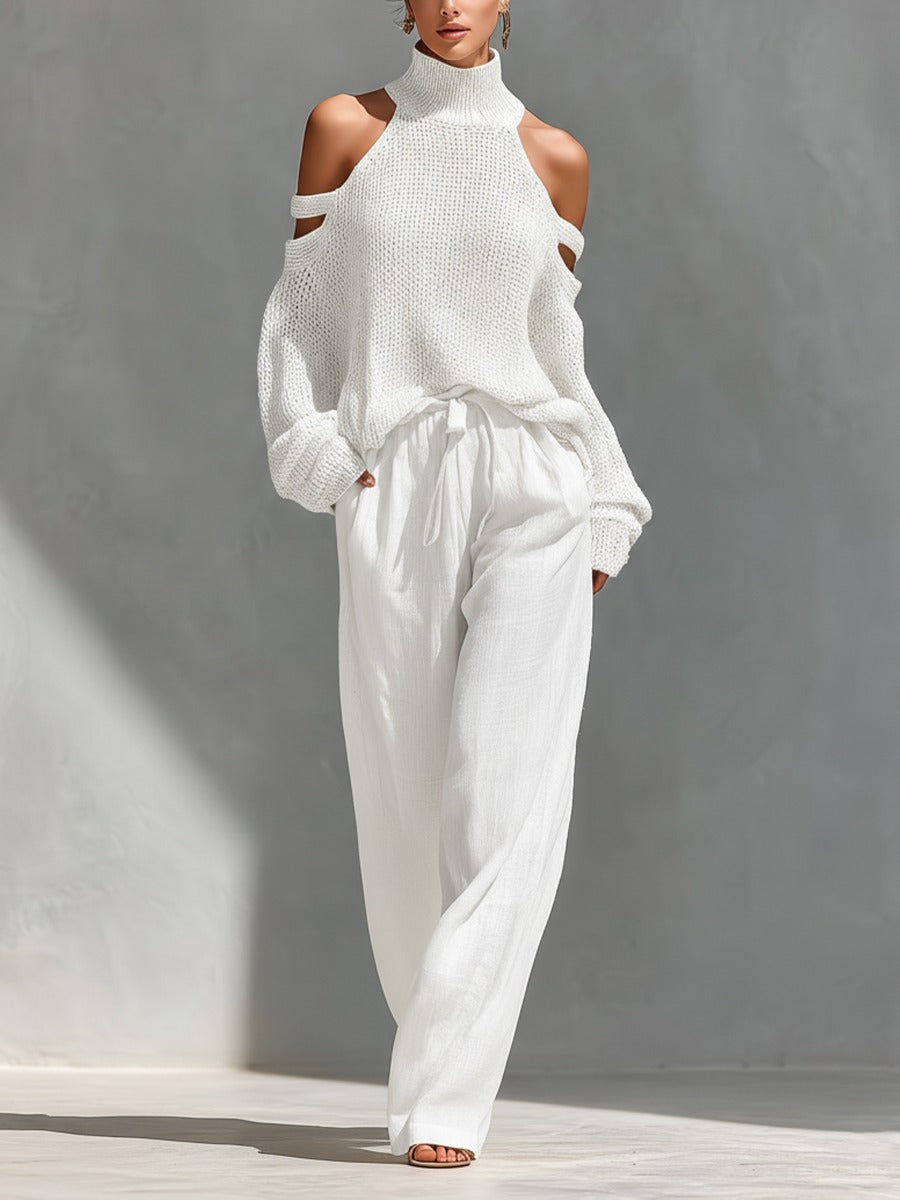 Completo Elegante – Beatrice – Spalle Scoperte e Pantalone Fluido