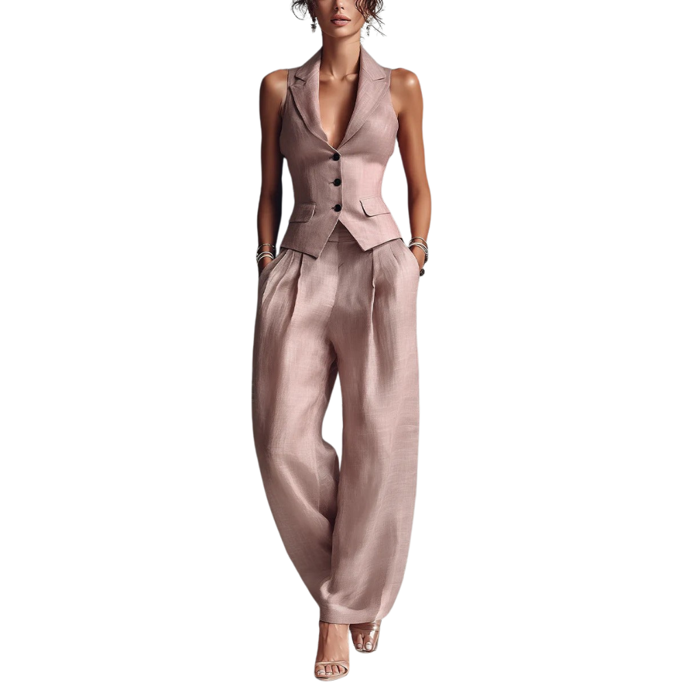 Completo Elegante – Giulia – Tessuto Leggero con Scollo a V