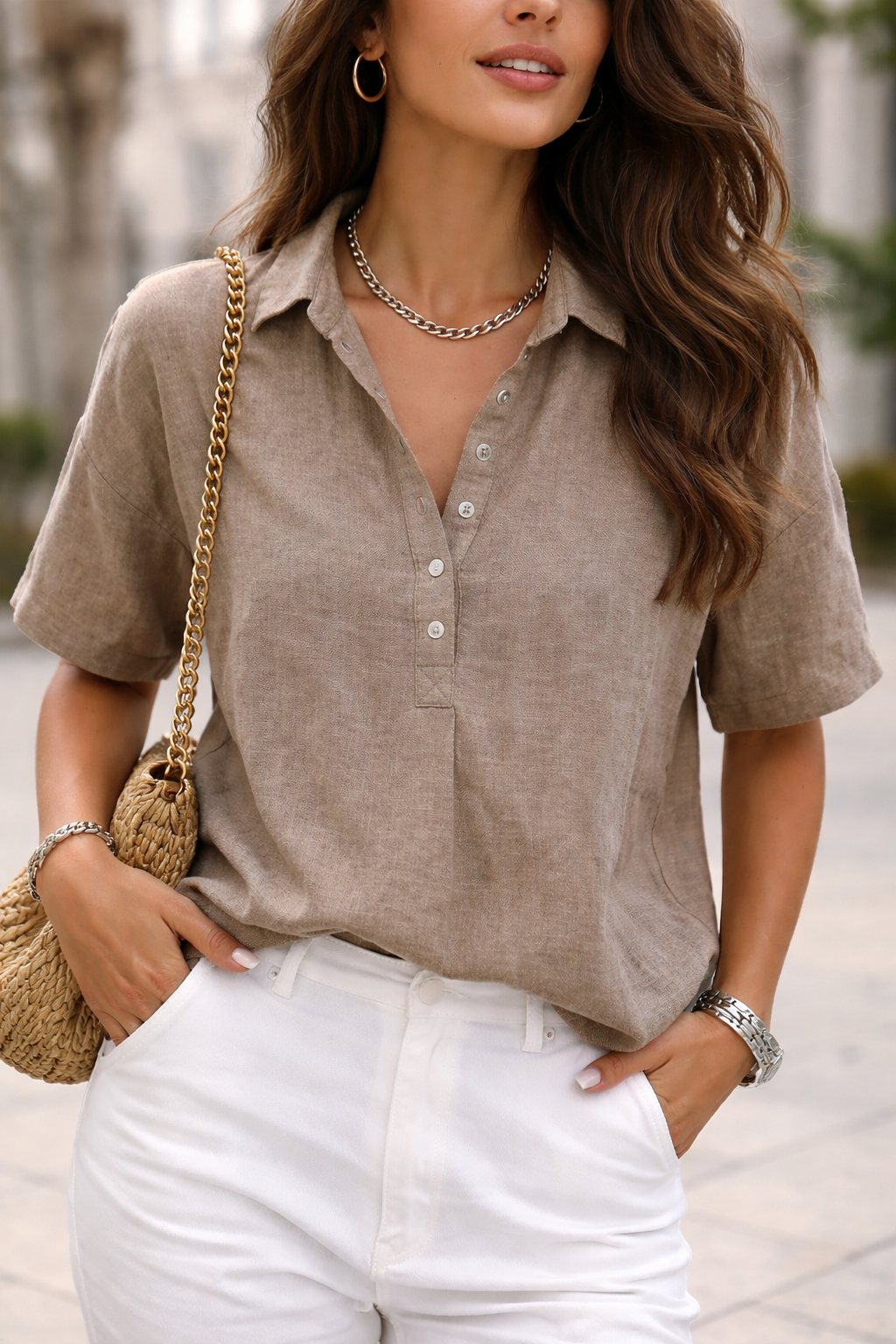 Camicia Ampia – Beatrice – Colletto e Abbottonatura
