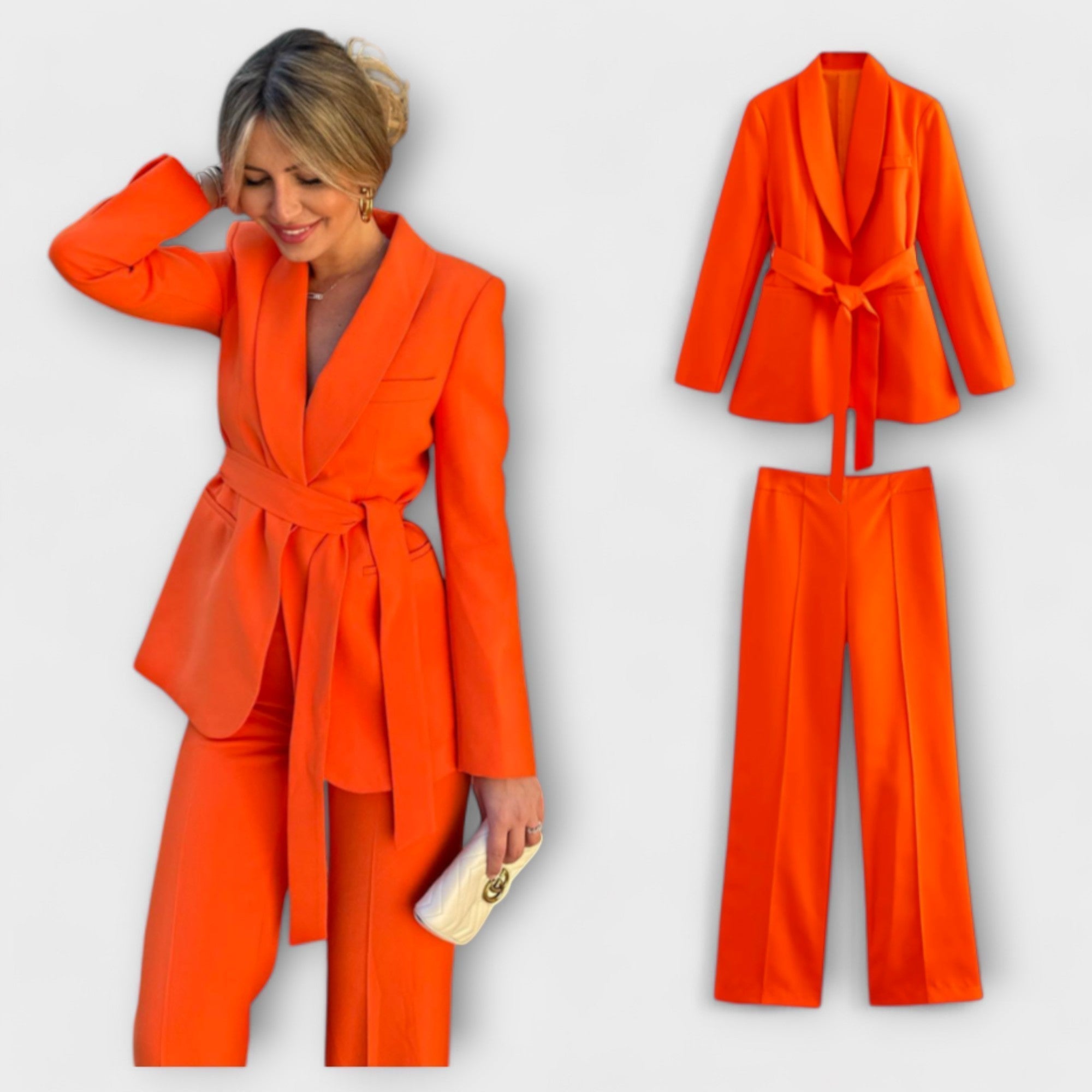 SOFIA Elegante – Chiara – Giacca con Cintura e Pantaloni Aderenti
