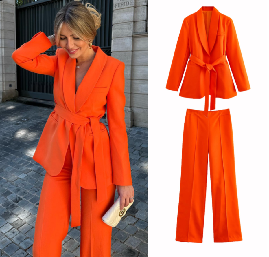 SOFIA Elegante – Chiara – Giacca con Cintura e Pantaloni Aderenti