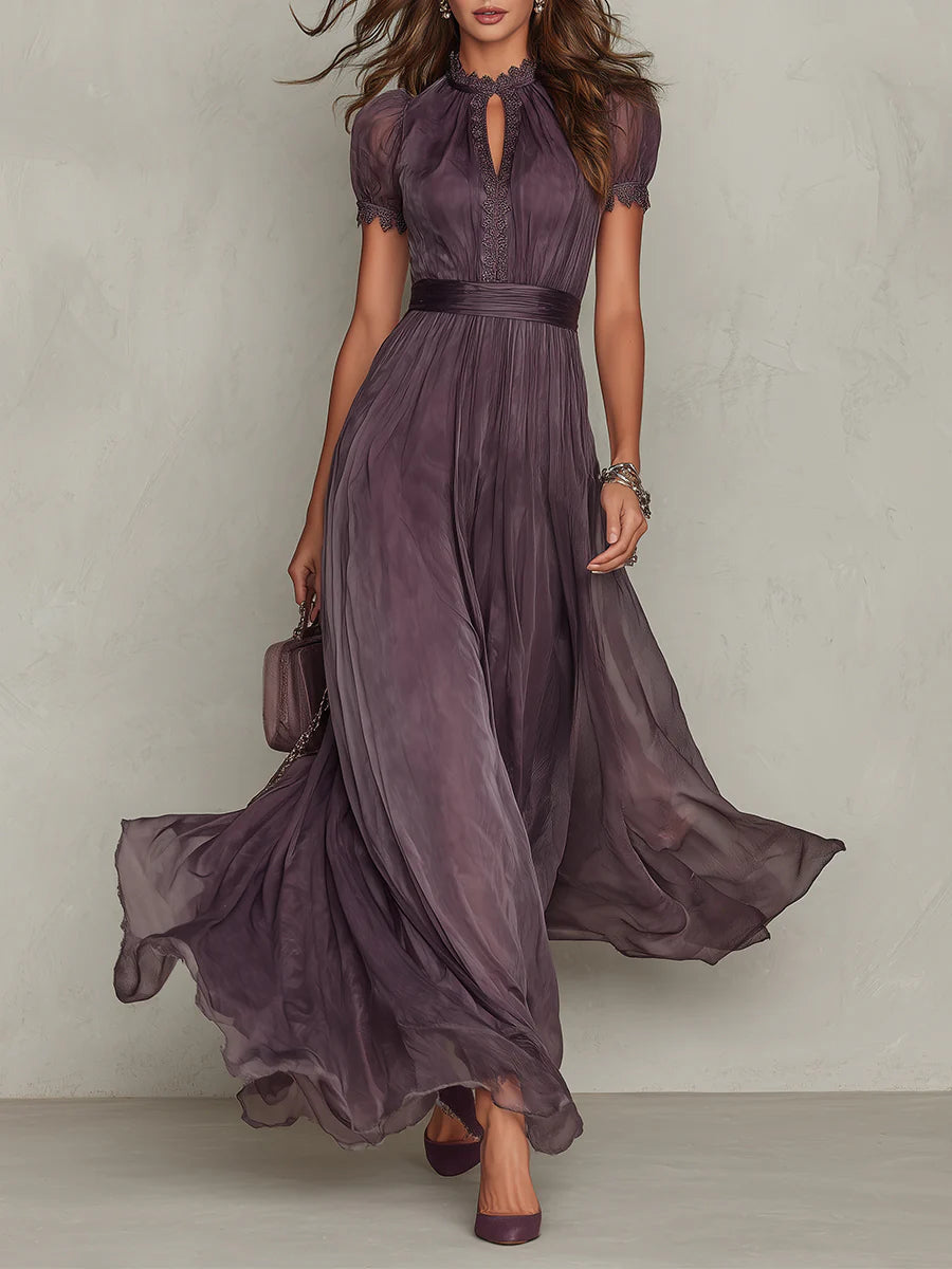 Abito Lungo – Aurora – Chiffon con Pizzo
