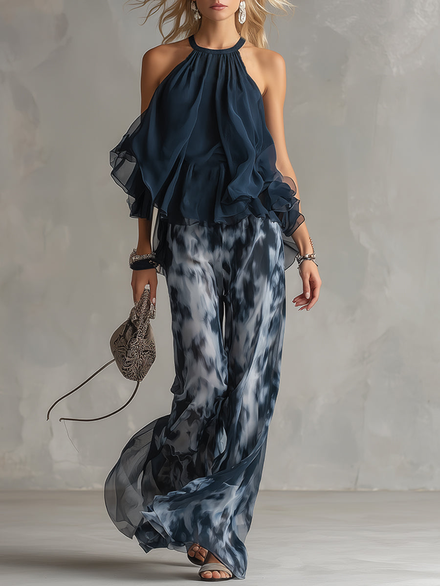 Completo Elegante – Chiara – Chiffon Fluente Stampato
