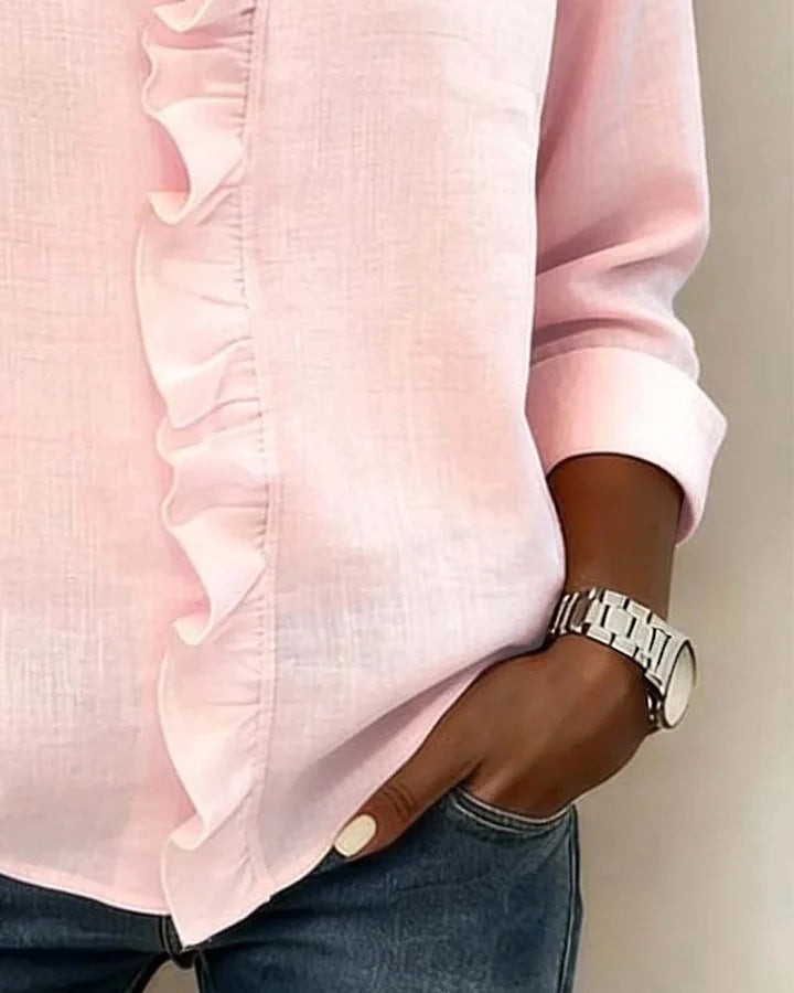Blusa Elegante – Arianna – Scollo a V con Volant