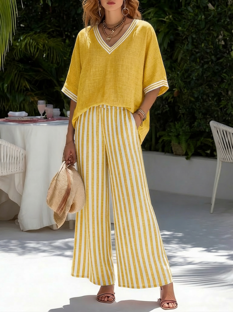 Completo Elegante – Giulia – Blusa Oversize e Pantaloni Wide Leg
