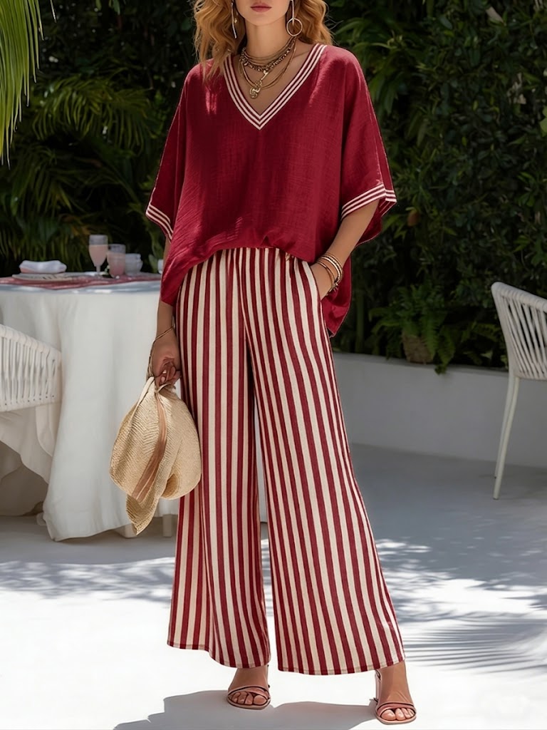 Completo Elegante – Giulia – Blusa Oversize e Pantaloni Wide Leg