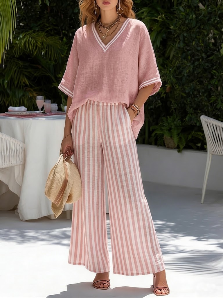 Completo Elegante – Giulia – Blusa Oversize e Pantaloni Wide Leg