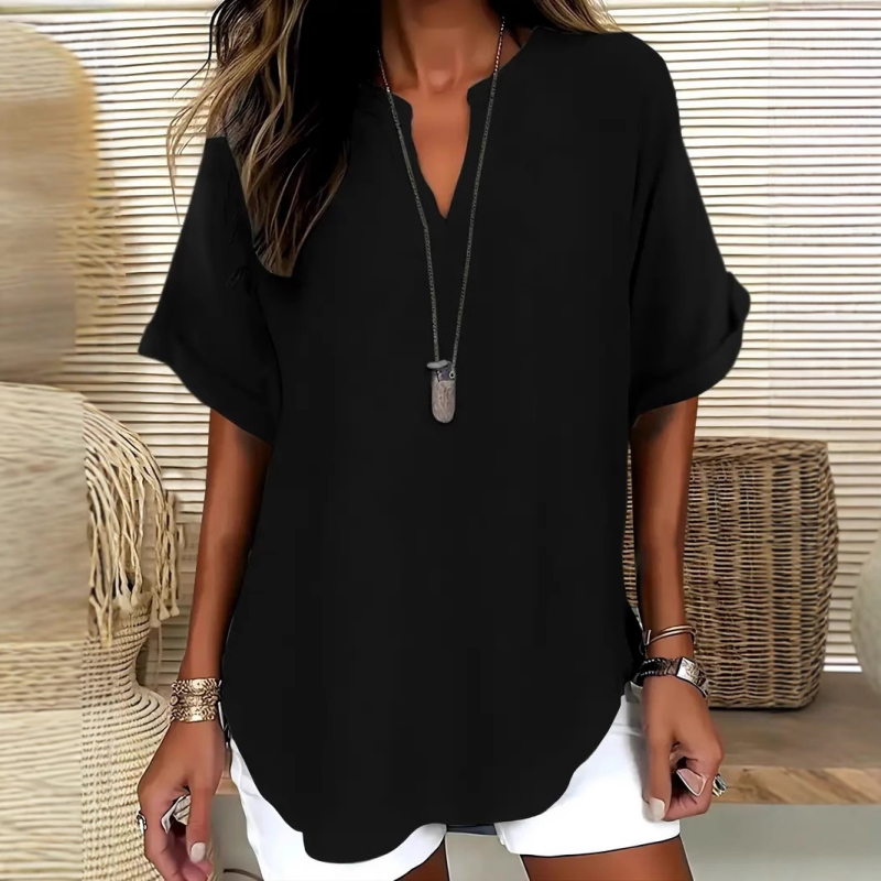 Blusa Elegante – Chiara – Scollo a V Arrotolato