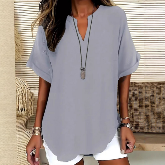Blusa Elegante – Chiara – Scollo a V Arrotolato