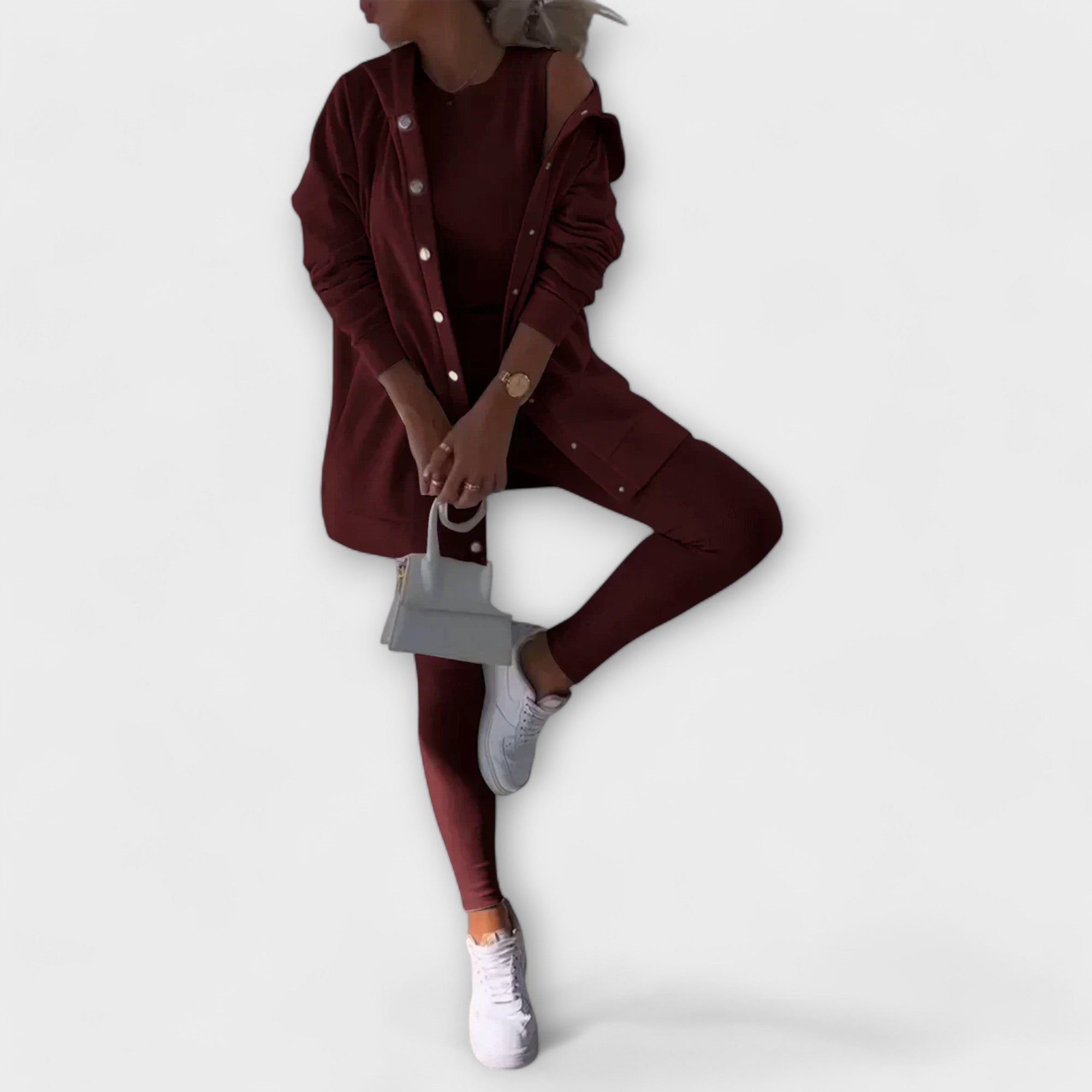Completo Elegante – Beatrice – Cardigan con Cappuccio