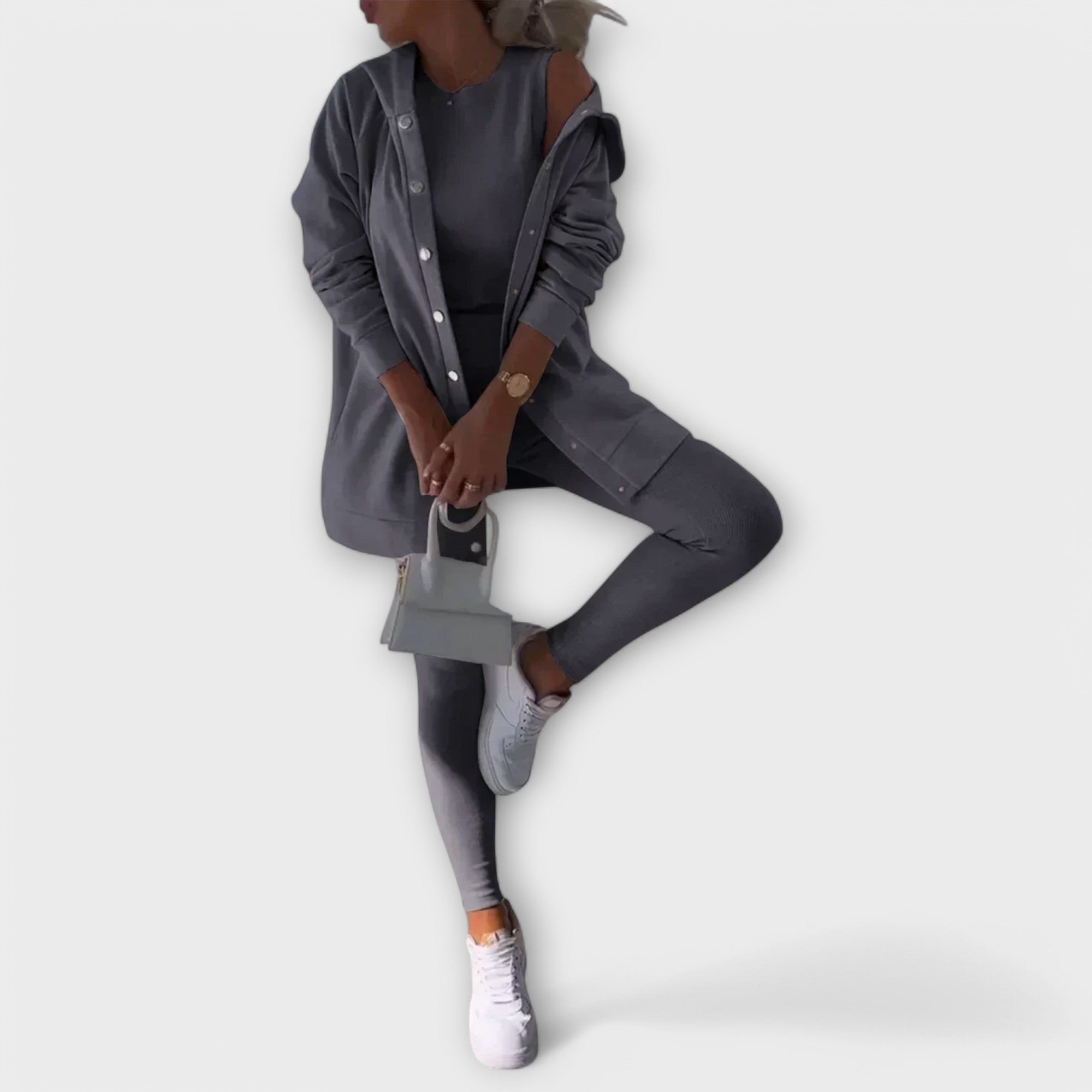 Completo Elegante – Beatrice – Cardigan con Cappuccio