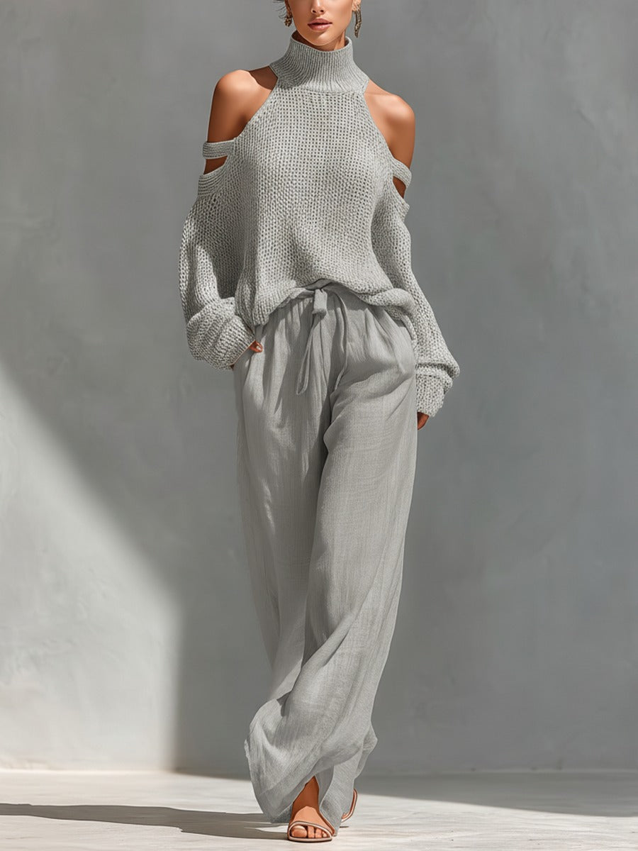Completo Elegante – Beatrice – Spalle Scoperte e Pantalone Fluido