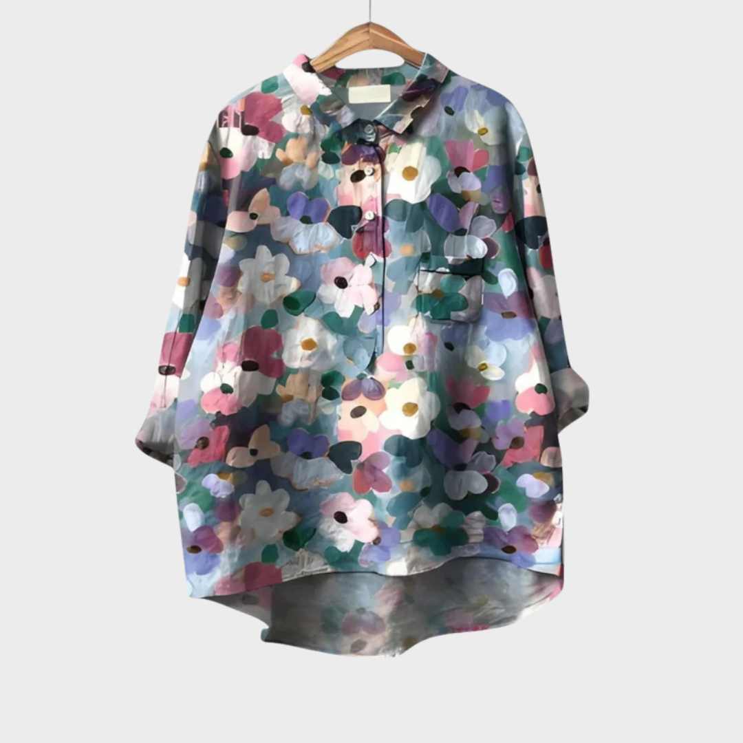 Blusa Elegante – Aurora – Stampa Artistica Leggera