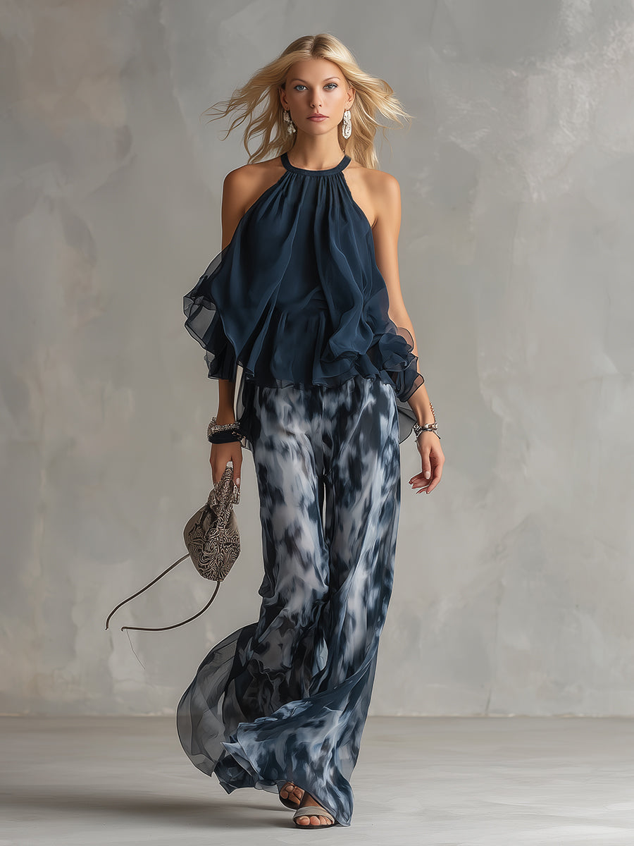 Completo Elegante – Chiara – Chiffon Fluente Stampato