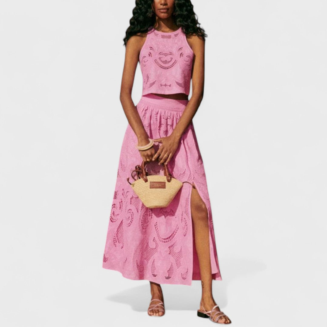 Completo Elegante – Emma – in Pizzo con Gonna e Top