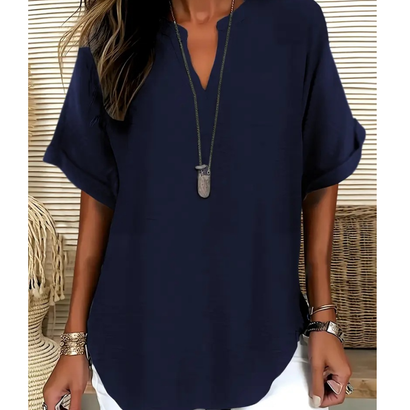 Blusa Elegante – Chiara – Scollo a V Arrotolato