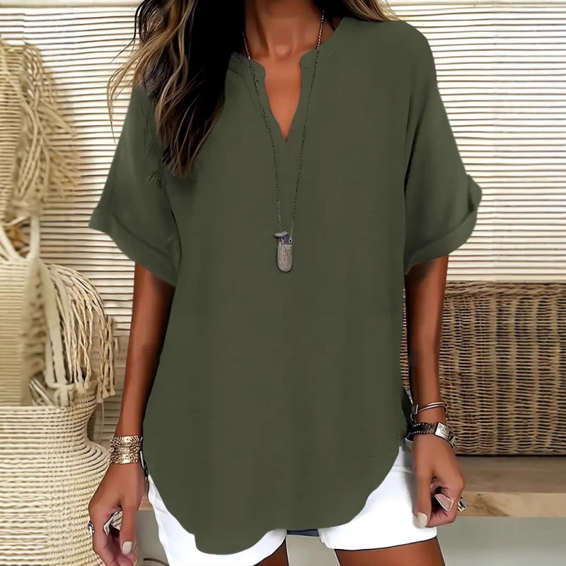 Blusa Elegante – Chiara – Scollo a V Arrotolato